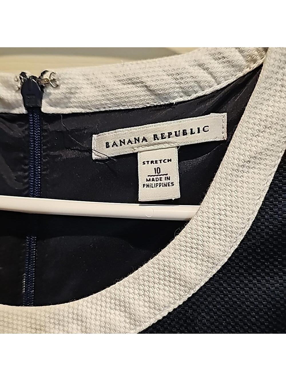 Banana Republic navy/white contrast dress size 10 - Picture 2 of 7